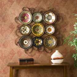 Bologna Grid 9-piece Italian Plates Wall Art Set