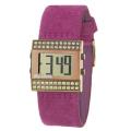 Nixon Women's 'The Crystal Compact L' Goldplated Steel Digital Watch