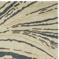 Handmade Thom Filicia Niagra Blue N.Z. Wool Rug (9' x 12')