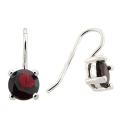 Sterling Silver Garnet Drop Earrings