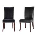 Metro Leather Black Side Chairs (Set of 2)