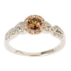 14k Two-tone Gold 5/8ct TDW Brown and White Diamond Ring (I-J, I1-I2)