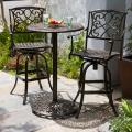Santa Maria Cast Aluminum Brown 3-piece Bistro Bar Set