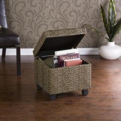 Leopard Faux Leather Storage Ottoman