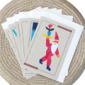Set of 6 Corn Husk and Recycled Paper Santa Greeting Cards (Nicaragua)