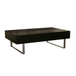 Noemi Black Modern Coffee Table with Storage Compartments