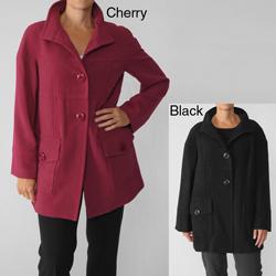 Focus 2000 Women's Single-breasted Stand Collar Coat