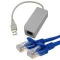 USB Ethernet Network Adapter/ 14-foot Ethernet Cable for Nintendo Wii