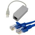 USB Ethernet Network Adapter/ 25-foot Ethernet Cable for Nintendo Wii