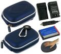rooCASE Kodak Dark Blue Hard Case and KLIC-7006 Battery Kit