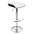 Shiny Chrome Adjustable White Barstool