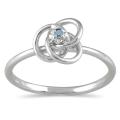 10k White Gold Blue Diamond Promise Ring