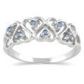 10k White Gold 1/10 TDW Blue Diamond Accent Ring