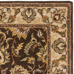 Handmade Heritage Treasure Brown/ Ivory Wool Rug (6' Square)