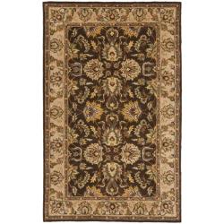 Handmade Heritage Treasure Brown/ Ivory Wool Rug (6' x 9')