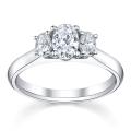 14k White Gold 1 1/2ct TDW Diamond 3-stone Engagement Ring (H-I, SI1-SI2)