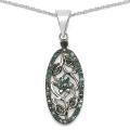 Sterling Silver 1/4ct TDW Blue Diamond Necklace