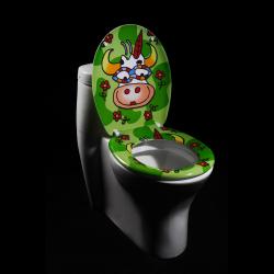 Cartoon Cow Designer Melamine Toilet Seat Cover