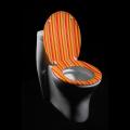 Orange Cabana Stripe Designer Melamine Toilet Seat Cover