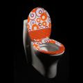 Orange Circles Designer Melamine Toilet Seat Cover