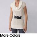 Ci Sono by Adi Junior's Cowl Neck Belted Tunic Sweater
