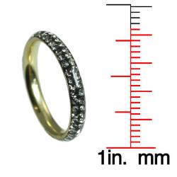 Goldplated Sterling Silver Stackable Multicolor Crystal Rings (Set of 3)