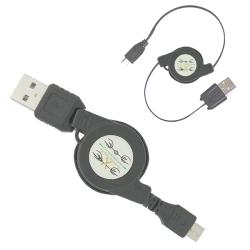 SKQUE 3-foot Retractable Micro USB Black Cable
