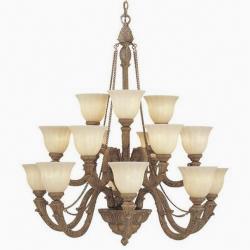 Raphael 15-light Gold Chandelier