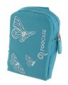 rooCase Blue Butterfly Nylon Carrying Case for Samsung HMX-U10 Camcorder