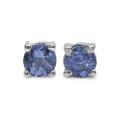 Sterling Silver Round Tanzanite Stud Earrings
