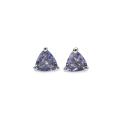 Sterling Silver Trillion Tanzanite Stud Earrings