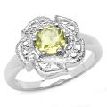 Sterling Silver Lemon Quartz Flower Ring