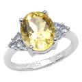 Sterling Silver Citrine and Tanzanite Ring (Size 7)