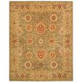 Handmade Mahal Sage/ Ivory Wool Rug (9'6 x 13'6)