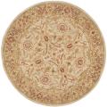 Handmade Mahal Ivory Wool Rug (4' Round)