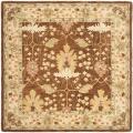 Handmade Oushak Brown/ Ivory Wool Rug (8' Square)