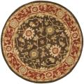 Handmade Kerman Olive/ Rust Wool Rug (4' Round)