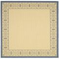 Indoor/ Outdoor Oceanview Natural/ Blue Rug (7'10 Square)