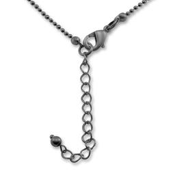 Dark Metal Multi Charm Light Blue Key Necklace