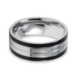 Stainless Steel Polished Black Edge Ring