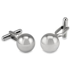 Stainless Steel Polished Sphere Cuff Links