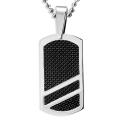 Compare products of Inlay Figural desk Stainless Steel Black Fiber Inlay Dog Tag Necklace