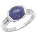 Sterling Silver Tanzanite and White Topaz Ring