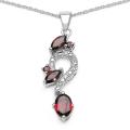 Sterling Silver Garnet and Cubic Zirconia Jewelry Set