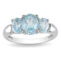 Sterling Silver Blue Topaz 3-stone Fashion Ring