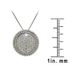 Sterling Silver Cubic Zirconia Pave Circle Necklace