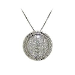 Sterling Silver Cubic Zirconia Pave Circle Necklace