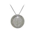Sterling Silver Cubic Zirconia Pave Circle Necklace