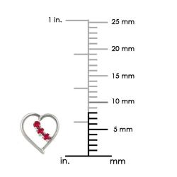 10k Gold July Birthstone Created Ruby Heart Designer Earrings