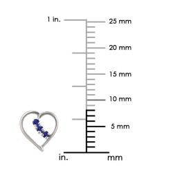 10k Gold September Birthstone Created Sapphire Heart Designer Earrings